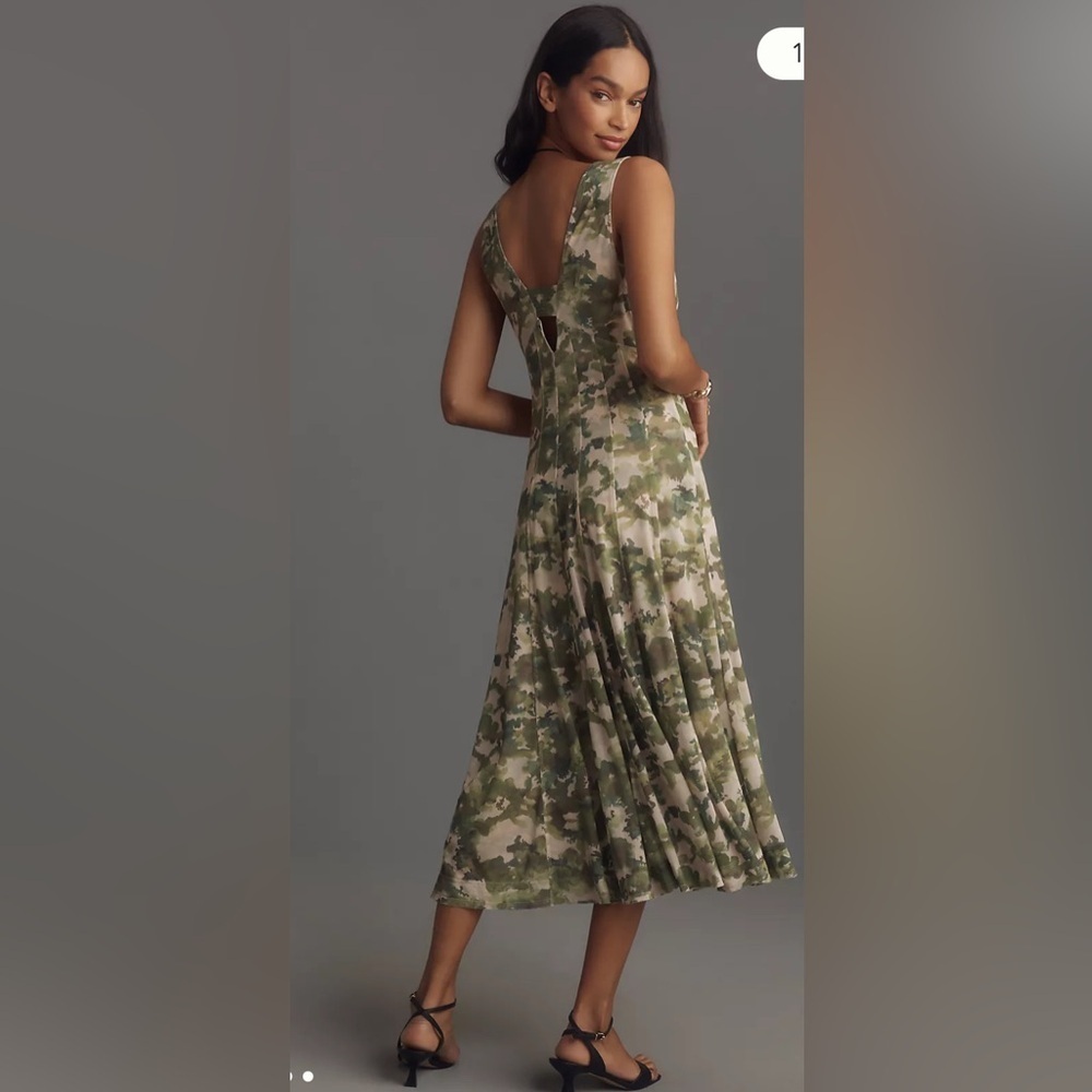 Anthropologie Pilcro Seamed V Neck Mesh Midi Dress Size XS (up to a medium) - Picture 6 of 10